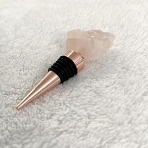 🍾Rose Quartz w/Rose Gold Wine🍷Bottle Stopper